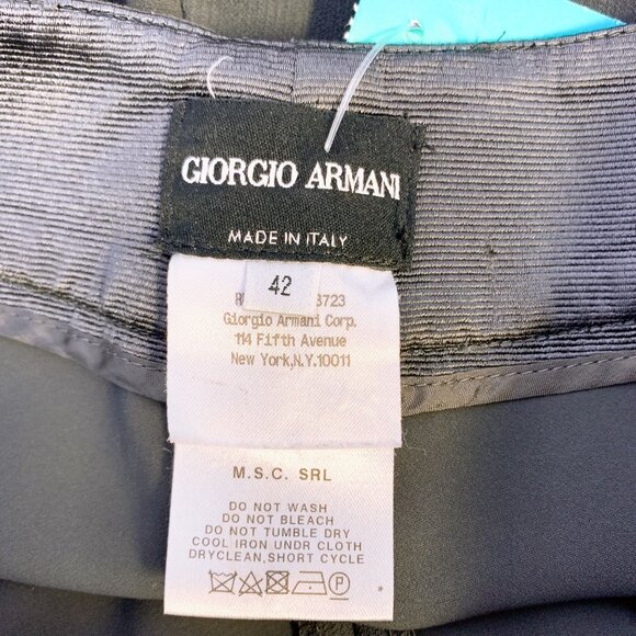 Giorgio Armani Womens Dark Gray Wide-Leg Pants Size 6 (42 EU) Made In Italy - Picture 3 of 4